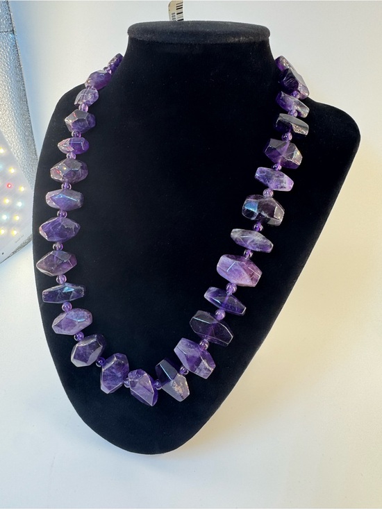 Jay King Jewelry - Jay King Mine Finds Natural Faceted Amethyst Necklace 925 DTR HSN Adjustable NWT